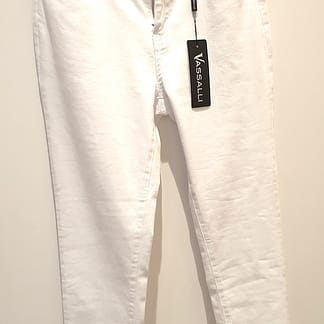 Vassalli - Skinny Leg Ankle Grazer White Denim Jeans