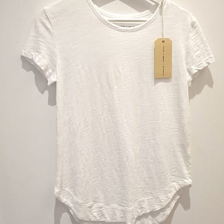 Cloth Paper Scissors - White Shaped Hem Tee - Crew Neck - Size 6