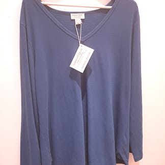 Orientique - Blue - Long Sleeved T-Shirt - V Neck - Size 16