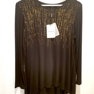 PingPong - Black and Gold Blouse - Size 8