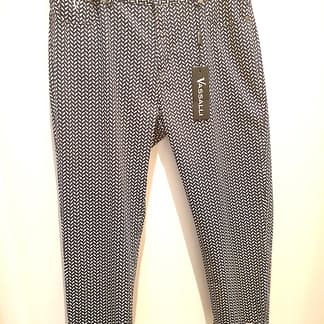 Vassalli - Skinny Leg 7/8 Length Lightweight Zipped - Nori - White Pattern On Navy Print - Size 16