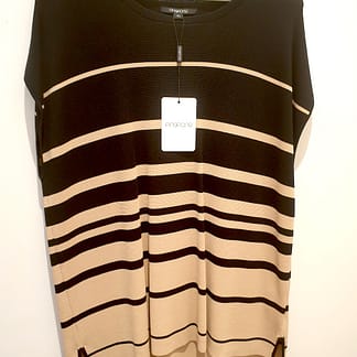 Ping Pong - Black and faun horizontal striped vest - Size XL