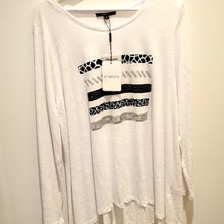 Ping Pong Long white t-shirt with glitter pattern size 18