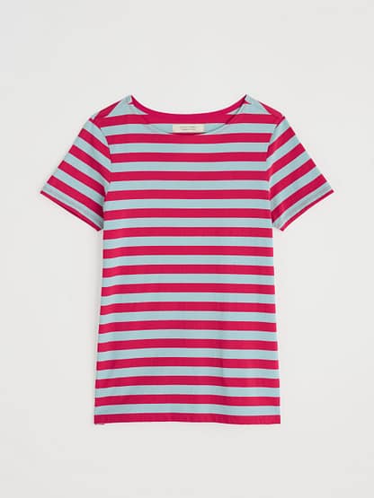 Seasalt Cornwall - Sailor T-Shirt-Scallion Raspberry - Organic Cotton