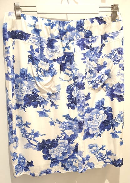 34050-I-WH Floral Print Skirt