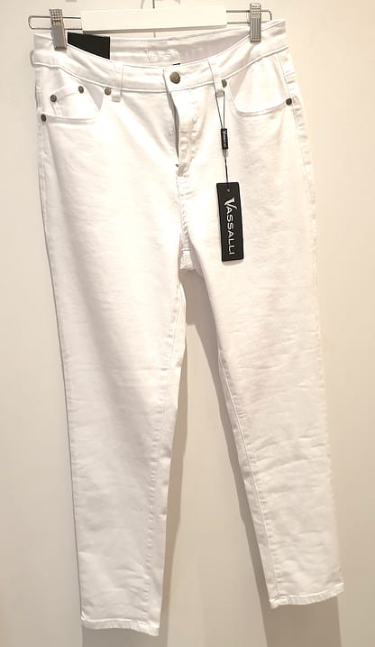 Vassalli - Skinny Leg Ankle Grazer White Denim Jeans