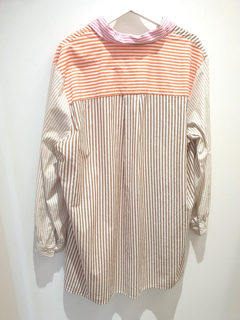 Threadz SUMMER STRIPE SHIRT - Papaya - Size 16 - Cotton Back view